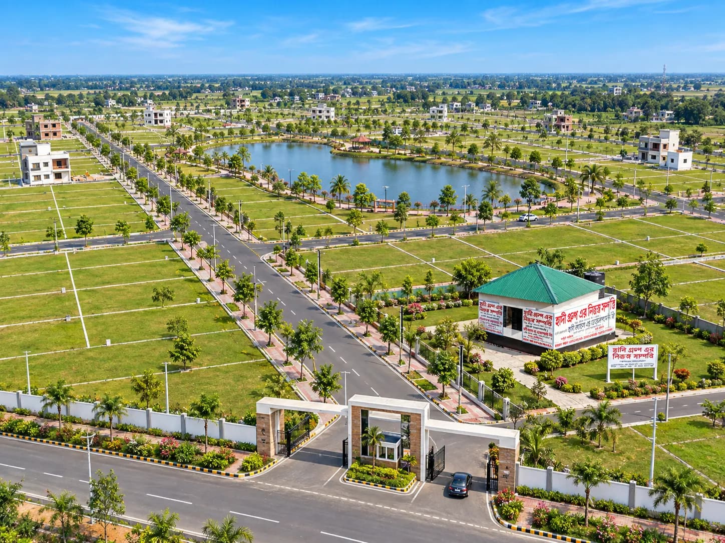হাদী সিটির সরেজমিন প্লট, প্রবেশদ্বার ও লেক